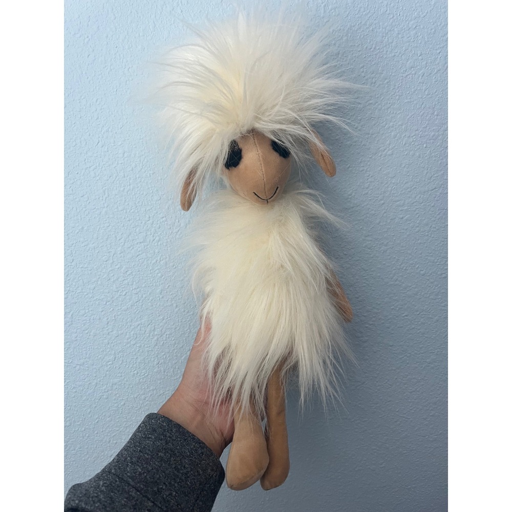 Jellycat London Mad Pet‎ Sheep Plush Shaggy Cream Tan Stuffed Animal Collectible